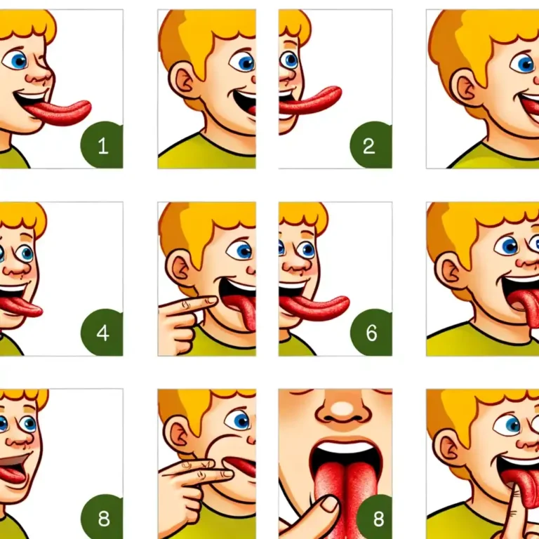 "Various tongue exercises demonstrated with diagrams, aiding tongue thrust correction."