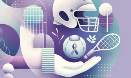 Feature image showing helmet, supportive hand, sports gear, and purple ribbon for epilepsy awareness."